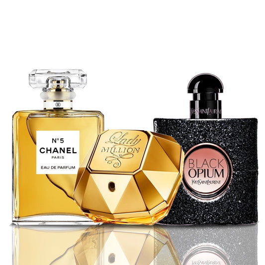 Set od 3 parfema | Chanel N°5 · Lady Million · Black Opium