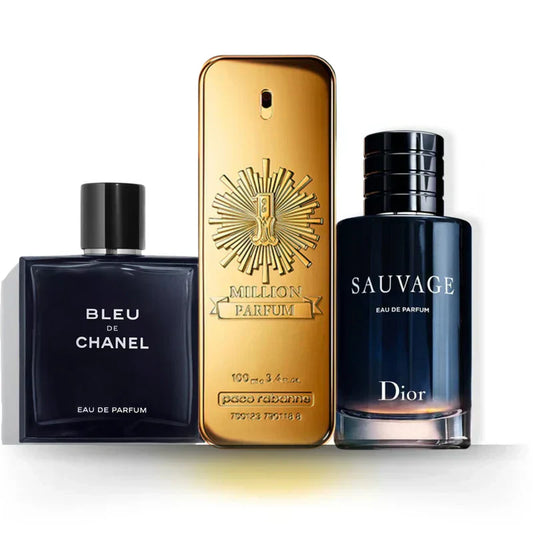 Set od 3 parfema | Bleu de Chanel · Sauvage · 1 Million